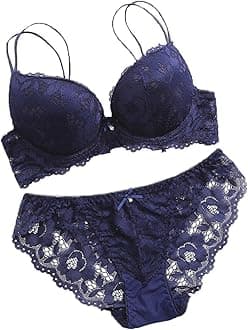 Bahucharaji CreationWomen's Lace Push Up Underwired Solid Lingerie Set
