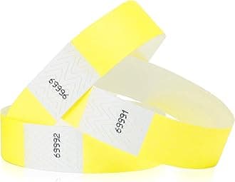 10,000 WristCo Neon Yellow Tyvek Wristbands for Events - Tamper-Proof Design & Fluorescent Color Prevent Reuse Premium-Grade Bracelets for Hospital & Medical ID, Party & VIP Identification