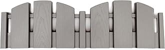 EasyFlex No-Dig Landscape Edging with Anchoring Spikes, 4.5 in. Tall Decorative Adirondack Wood-Look Fence Garden Border, 60 Foot Kit, Gray