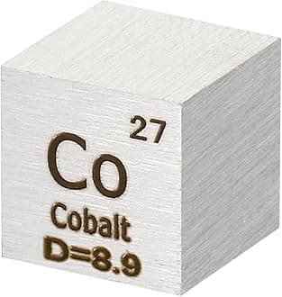 PATIKIL Cobalt Cube, 10mm Co-Density Cube High Density Element Cube Unique Metal Cube Periodic Table of Elements Collections Lab Experiment Teacher Scientific Classes