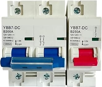 DC Circuit Breaker 1P 2P 80A 100A 125A 150A 200A 250A DC Circuit Breaker for 12V 24V 36V 48V 60V 72V 120V Solar Cells RV Battery Circuit Breaker(1P,125A)