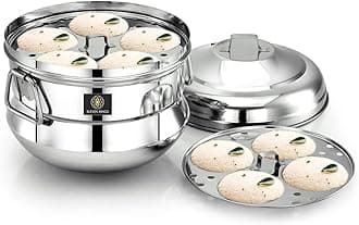 Eleven Rings Stainless Steel Idli Cooker/Idli Maker - 3 Plates | Makes 13 Idlis at a Time | Silver Finish With Modern Design | Gas Stove & Induction Compatible