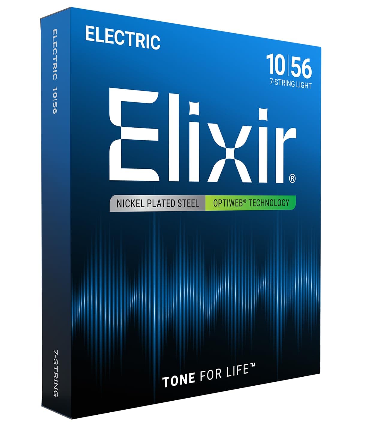 Elixir® Strings 19057 7-String Electric Guitar Strings with OPTIWEB® Coating, Light (.010-.056)