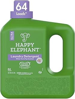 Laundry Detergent, White Tea & Fig Scent, Ultra Concentrated Washing Machine Laundry Soap, Plant Based, Stain Remover, Gentle on Sensitive Skin, HE Compatible, 64 Loads, 64 Fl Oz