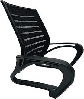 Comfortable Office Visitor revolving Boom Chair Spare Parts Accessories Net Back with nut Bolts and Key fit to Every Chair (Boom Black Back with Handle, Chair Parts)