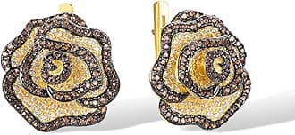 Santuzza Sterling Silver Gemstone Flower Earrings for Women