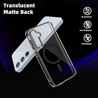Lunivop for Samsung Galaxy A55 5G Case Hard [Compatible with Magsafe ] Yellowing Resistant Magnetic Cover Clear para A 55 6.6 inch 2024 Rugged Best Phone Cases Black