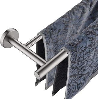 JQK Double Bath Towel Bar, 18 Inch Stainless Steel Towel Rack Bathroom, Towel Holder Brushed Finished Wall Mount, Total Length 20.47 Inch, TB100L18-BN