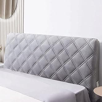 Headboard Covers Slipcover, Stretch Bed Headboard Covers, Small Square Jacquard Dustproof Protector Cover for Upholstered Headboard (Milk White, Queen Headboard Length ( Color : #36 , Size : 190cm/75i