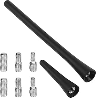 URAQT Car FM Antenna, 6.5 cm + 18.5 cm Car Roof Antenna Replacement with M4 M5 M6 Screws, Universal Car Antenna with Powerful FM/Dab Reception Function (Black)