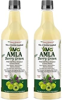 AVG Health Organics Amla Berry Green Juice | Pure Amla Extract - Pack of 2 x 1000 ml | Rich in Vitamin C, Antioxidants | Boosts Immunity, Natural Detox, Hair & Skin Health | 100% Natural, No Added