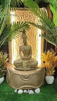 Big Slate Buddha Fountain for Living Room Home Decor Garden Decoration and Drawing Room Indoor Outdoor Home Decor(50 * 42 * 96cm)