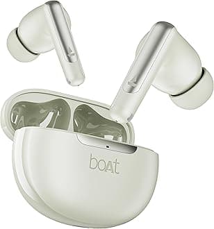 Boat Airdopes 141 Elite ANC, ANC(~35dB), 4Mics ENx Tech, 42H Battery, Fast Charge,Stream Ad Free Music via App Support, IPX5, Bluetooth Earbuds, TWS Ear Buds Wireless Earphones with mic (White)
