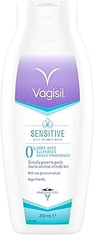 Vagisil Sensitive Intimate Wash for Women, Gently Cleanses Sensitive Skin, pH Balanced, Soap Free Dye Free & Fragrance Free, 250ml