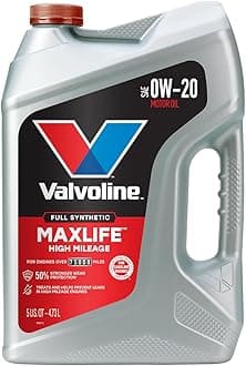 Full Synthetic High Mileage with MaxLife™ Technology SAE 0W-20 Motor Oil 5 QT, (Model: 852399)