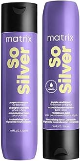 - So Silver Purple Shampoo and Pigmented Conditioner Set - Removes Brassy Yellow Undertones, Toning Conditioner For Blondes and Greys, Strengthens and Adds Shine, Premium Salon Haircare, Vegan