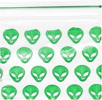 – Grip Seal Bags Zip Lock Bags Resealable Plastic Bags Baggies (40x40 mm (300 Pcs), Green Alien)
