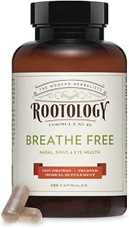 Rootology Breathe Free - Natural Nasal & Sinus Relief - Fast-Acting, Non-Drowsy - 120 Capsules…