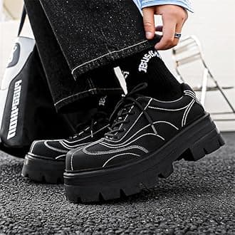 Men's Platform Chunky Fashion Sneakers Height Boosting Shoes Casual Leather Oxfords Derby Shoes Dating Party Prom
