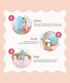 2-Pack Microfiber Hair Towel for Beauty, Travel, Gifting - Hair Wrap Turban for Straight, Wavy & Curly Hair - Premium Personal Care - Bermuda & Peach