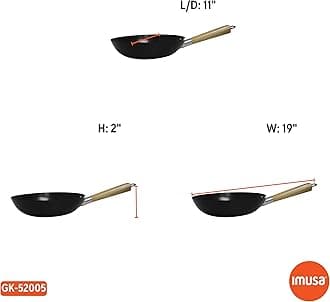 IMUSA USA IMU-52005 Nonstick Wok with Wood Handle 11-Inch