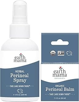 Earth Mama Postpartum Recovery Kit | Take Care Down There® with Organic Perineal Balm & Herbal Perineal Spray, 2-Piece Set