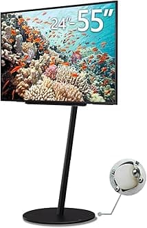 WALL Seven Stand A2 High Type | Minimalist Rolling TV Stand for 24–55 Inch | Satin Black | Portable, Space Saving, Height Adjustable | for Living Room and Bedroom | Japan-Engineered Design