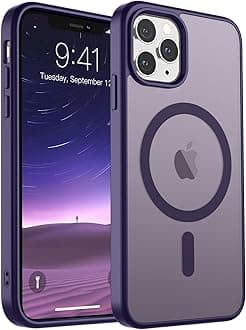 SUPFINE Magnetic for iPhone 11 Pro Max Case (Compatible with MagSafe) (Military Grade Drop Protection) Slim Translucent Matte Shockproof with Anti-Fingerprint Phone Case,Dark Purple