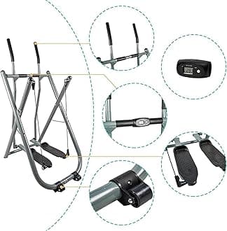 Total Body Fitness Workout Exercise Elliptical Glider Supports 250-300Lbs with Low-Impact Design for Home Gym