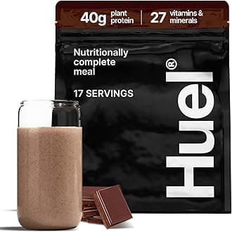 Huel Black Edition | Chocolate 40g Vegan Protein Powder | Nutritionally Complete Meal Replacement | 27 Vitamins and Minerals, Gluten Free | 17 Servings