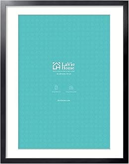 LaVie Home 30x40 Poster Frame Black, Display Pictures 24x36 with Mat or 30x40 Without Mat, Stable and Sturdy Picture Frame with Polished Plexiglass, Horizontal and Vertical Format of The Wall（1 Pack）