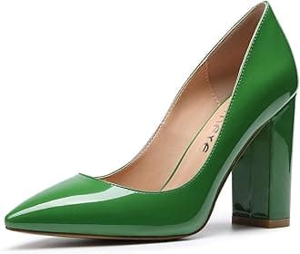 Castamere Women's Block Heels Pointed Toe Slip-On Court Shoes 4IN Heeled Pumps