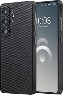 pitaka for Samsung Galaxy S25 Ultra Case, 6.9 Inch, Compatible with MagSafe, Protective S25 Ultra Case, 1500D Aramid Fiber Made [PinButton] Black/Gray
