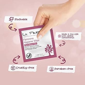 La Fresh Travel Feminine Hygiene Wipes - Portable and Discreet - 48 Individually Sealed Packets by La Fresh