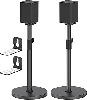 Heavy-Duty Speaker Stands Pair for LG Speaker Stands with LG Soundbar Mount - Height Adjustable Floor Speaker Stands for LG Surround Sound Speaker Stands SPQ8-S S95QR 578S1-S S78S2-S S65S3-S S55TR