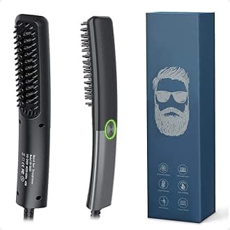 Beard Straightener Combs for Men, Multifunctional Ionic Hair Beard Straightener Brush Heated Beard Brush for Men Electric Hair Straightening Styler Tools for Home and Travel