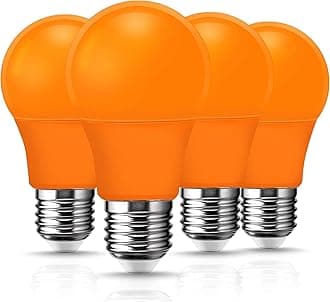 Flaspar Orange Light Bulbs Outdoor, A19 LED Halloween Light 60W Equivalent, 9...