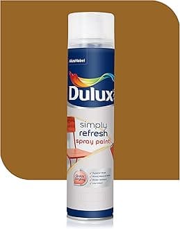 Dulux Simply Refresh Spray Paint | DIY, Quick Drying Gloss Finish for Metal, Wooden Furniture, Plastic, Walls, Cars & Bikes – 400ML (Golden_Brown)
