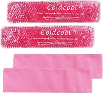 Perineal Cold Packs, Reusable Perineal Cooling, Pad Postpartum and Hemorrhoid Pain Relief, Hot & Cold Packs for Women After Pregnancy and Delivery(2 Pcs+3 Washable Sleeves/10X2.4in)
