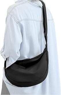 CTWWFSMedium Nylon Crossbody Crescent Bag for Women Men Fashionable Shoulder Bag with Adjustable Strap for Everyday Casual Travel
