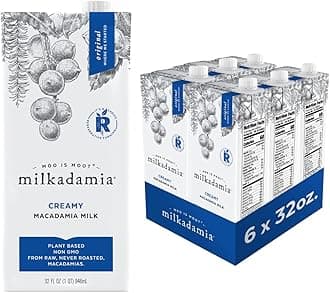 milkadamia Macadamia Milk - Creamy - 32 Fl Oz (Pack of 6) - Lactose Free, Vegan, Shelf Stable, Plant Based, Non Dairy, Dairy Free
