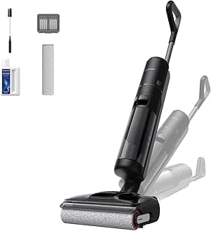 (ドリーミー) H12 Pro FlexReach Wet and Dry Vacuum Cleaner, Cordless 2-in-1 Suction & Wet Cleaning, 18,000 Pa Powerful Suction, Automatic Brush Cleaning, Warm Air Drying, Disinfection, Brush Design