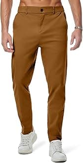JMIERR Men's Chino Pants Casual Stretch Waist Tapered Trousers with Pockets