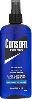 Consort Hair Spray for Men, Extra Hold, Unscented, Non-Aerosol - 8 oz (Pack of 4)