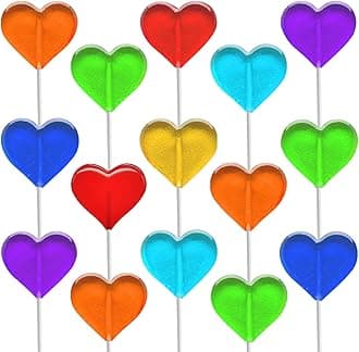 Fruidles Lollipops 30 Lollipops, Heart Flavor Mix Mini Heart Shaped Flavored Delicious Lollipop, Individually Wrapped, 5g Lollipop