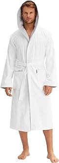 MorgensternDressing Gown Men 100% Cotton Hood Luxury Velvet Terry BathrobeOEKO-TEX STANDARD 100