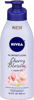 Nivea Lotion Oil-Infused Cherry/Jojoba Oil 16.9 Ounce Pump (500ml) (3 Pack)