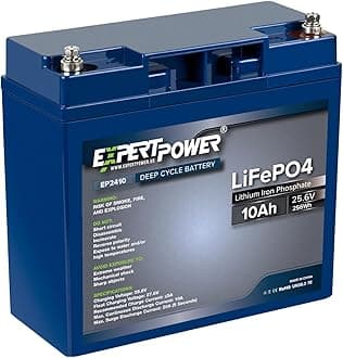 ExpertPower 24V 10Ah Lithium LiFePO4 Deep Cycle Rechargeable Battery | 2500-7000 Life Cycles & 10-Year Lifetime | Built-in BMS | Scooter, RV, Solar, Marine, Overland, Off-Grid