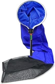 Koi Fish Net, Aquarium Net Short Handle Waterproof Soft Semi-Permeable Fishing Soft Lightweight Mesh Basket for Large Koi Sock Neting Medium Fish Eggs Safety Isolating Transfer