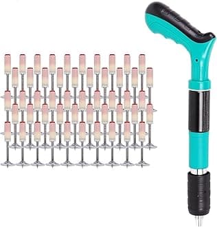BOVZOX Manual Steel Nail Tool, Concrete Nail tools, Portable Mini Nail Shooting Machine with Nails, Nail Wall Fixing Tool for Cement Walls, Household Wood working_ (tools With Nails_50 pcs)